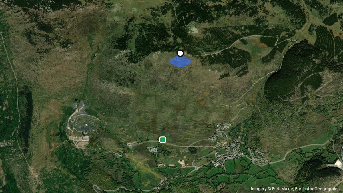 Satellite map of Mauroux with its launches and landings