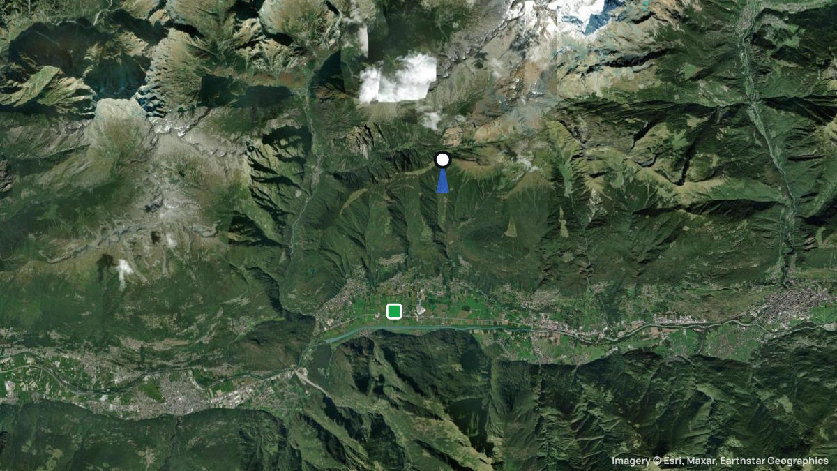 Satellite map of Scermendone with its launches and landings