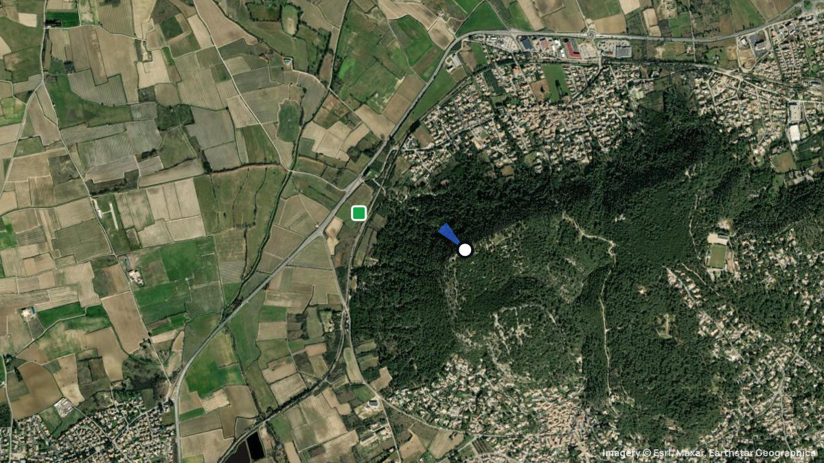 Satellite map of St. Dionizy with its launches and landings