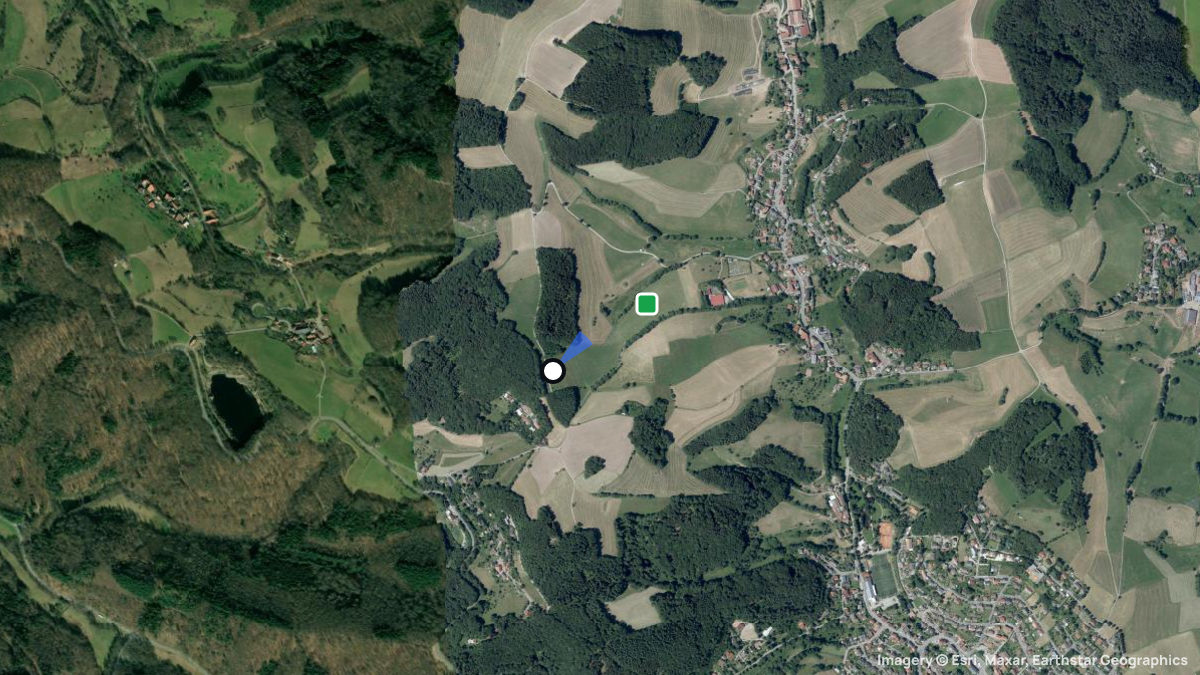 Satellitenkarte von Gadern mit Start- und Landeplätzen