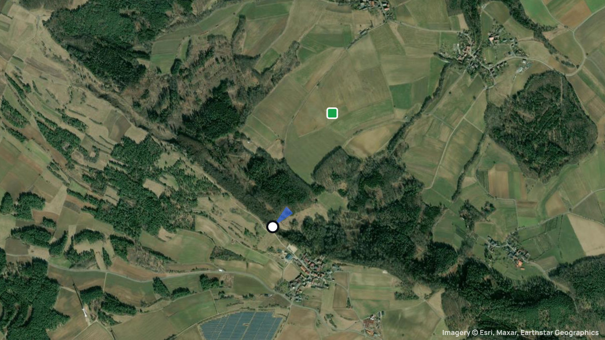 Satellitenkarte von Görauer Anger mit Start- und Landeplätzen