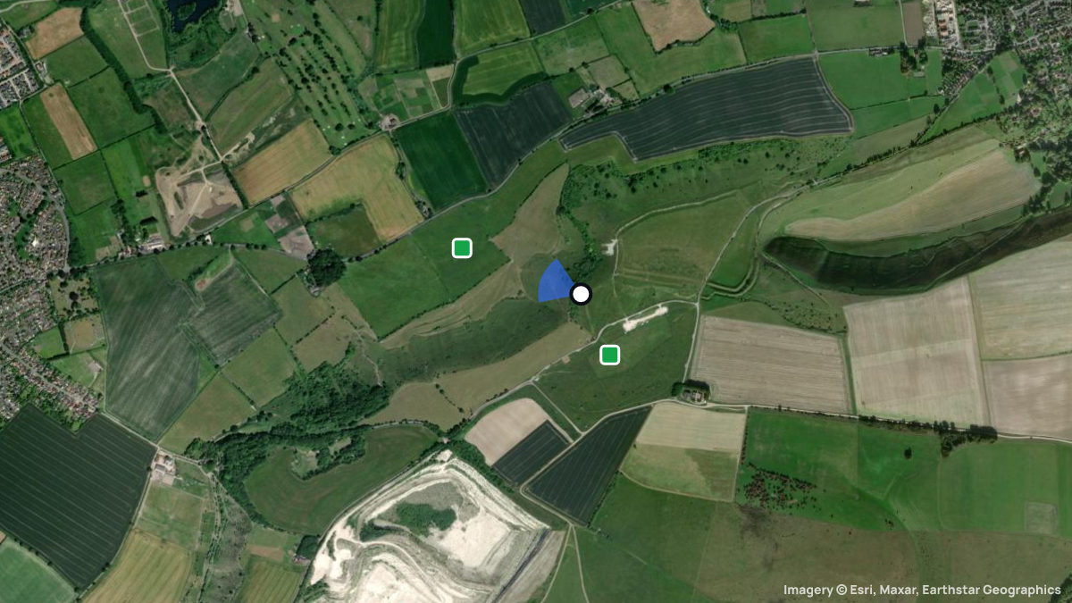 Satellite map of White Horse with its launches and landings