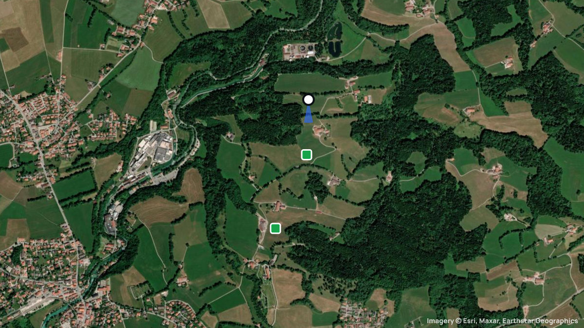 Satellite map of Schafstatt with its launches and landings