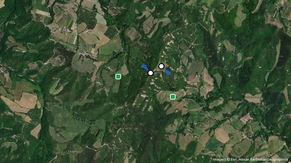 Satellitenkarte von Monte Battaglia mit Start- und Landeplätzen