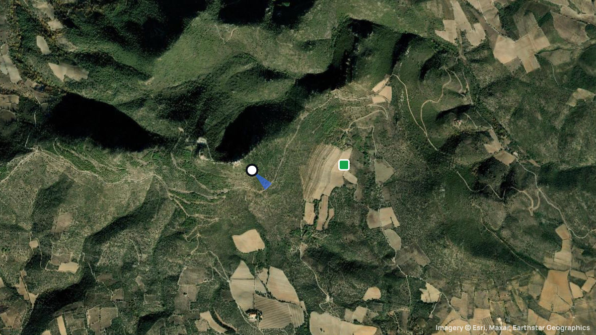 Satellite map of Forca Real with its launches and landings
