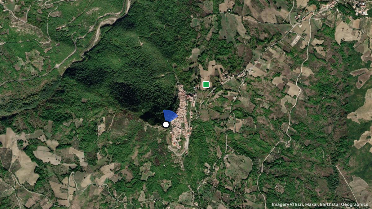 Satellitenkarte von Palmoli mit Start- und Landeplätzen