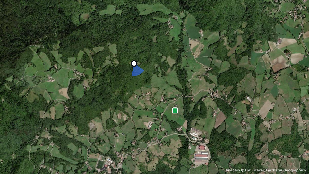 Satellite map of Campo Cucco with its launches and landings