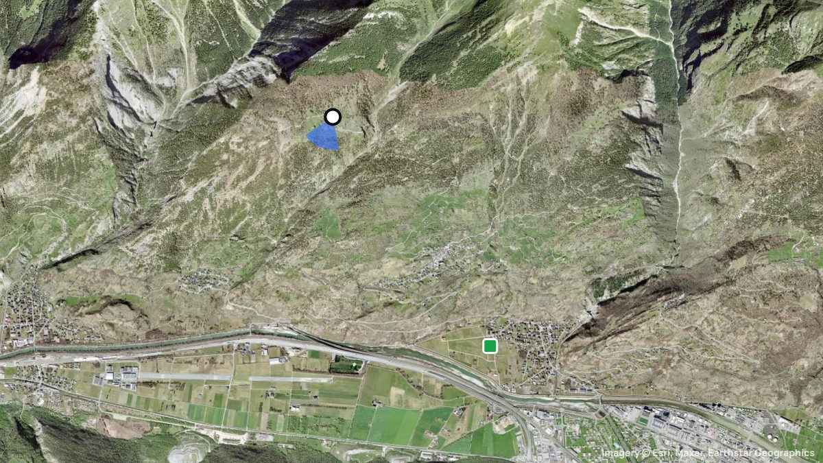 Satellite map of Leiggern with its launches and landings