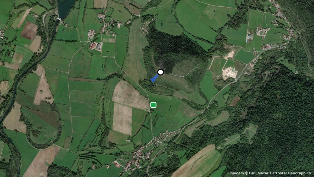 Satellite map of Charezier with its launches and landings