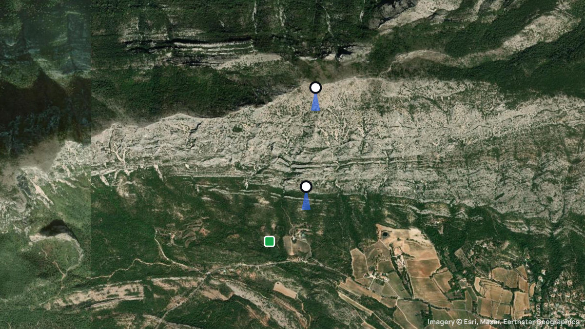 Satellitenkarte von Pic des Mouchers mit Start- und Landeplätzen
