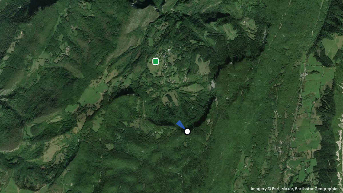 Satellite map of Malleval with its launches and landings