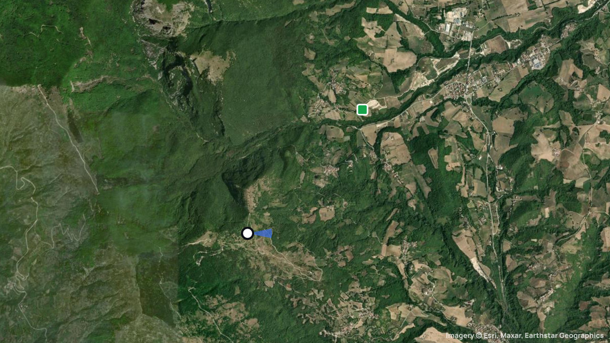 Satellite map of Roiano with its launches and landings
