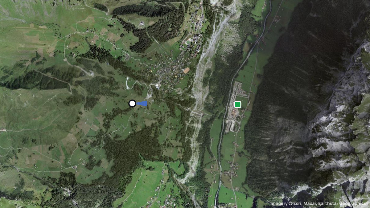 Satellitenkarte von Wurmegg mit Start- und Landeplätzen