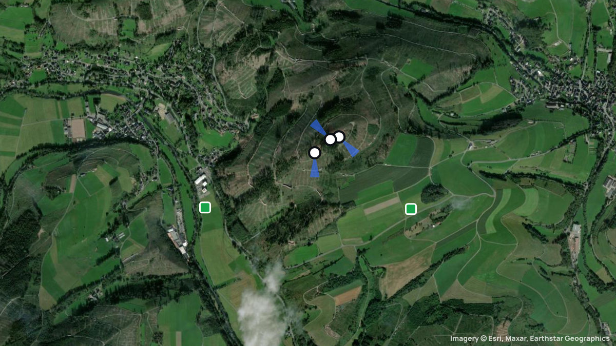 Satellite map of Homberg with its launches and landings