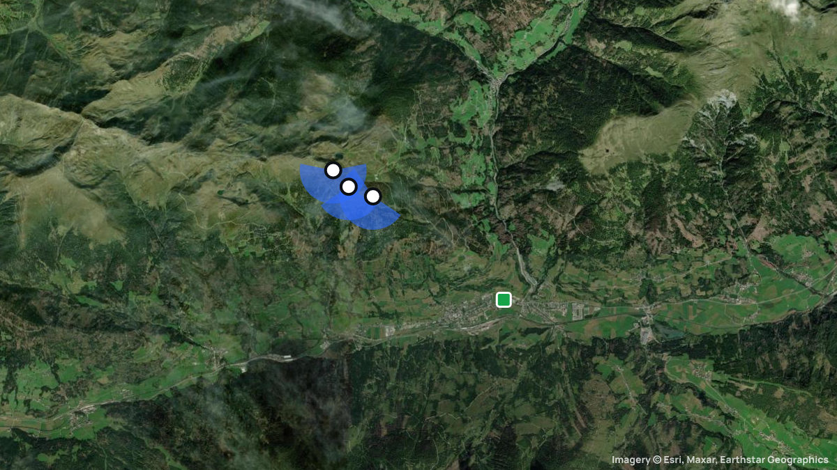 Satellite map of Thurntaler with its launches and landings
