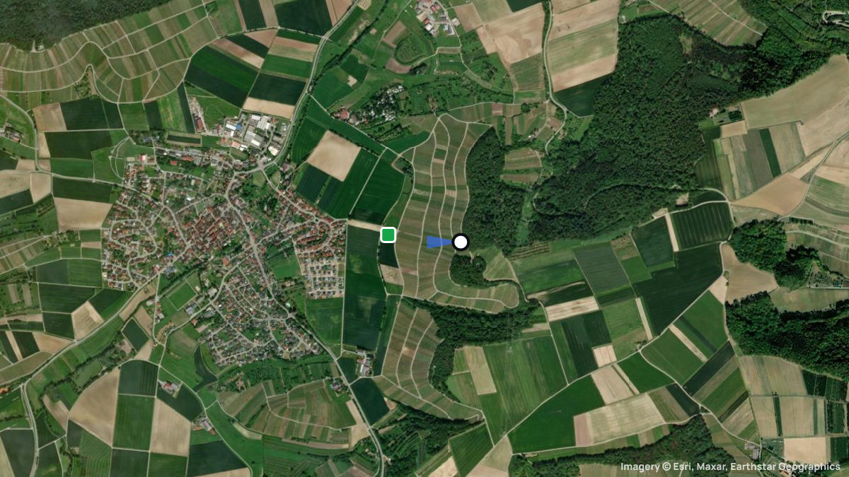 Satellite map of Bannholz with its launches and landings