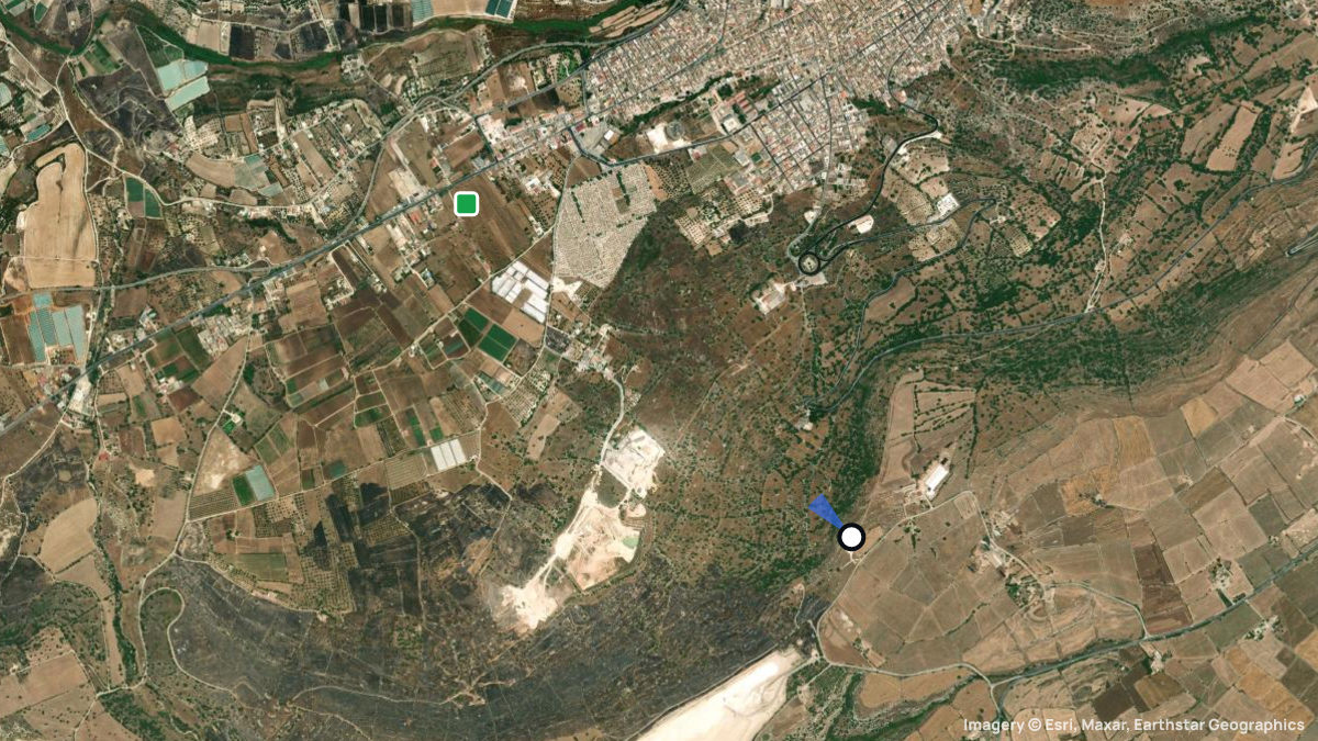 Satellite map of Comiso with its launches and landings