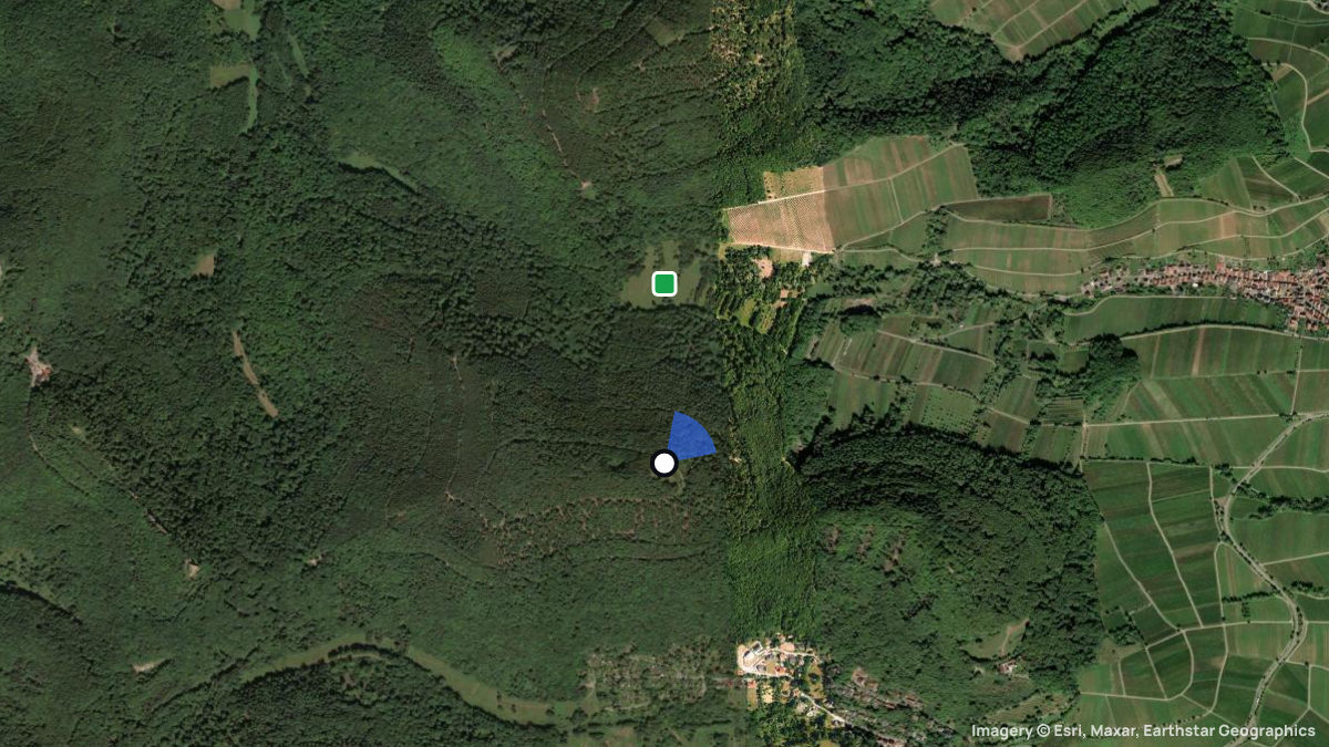 Satellite map of Foerlenberg with its launches and landings