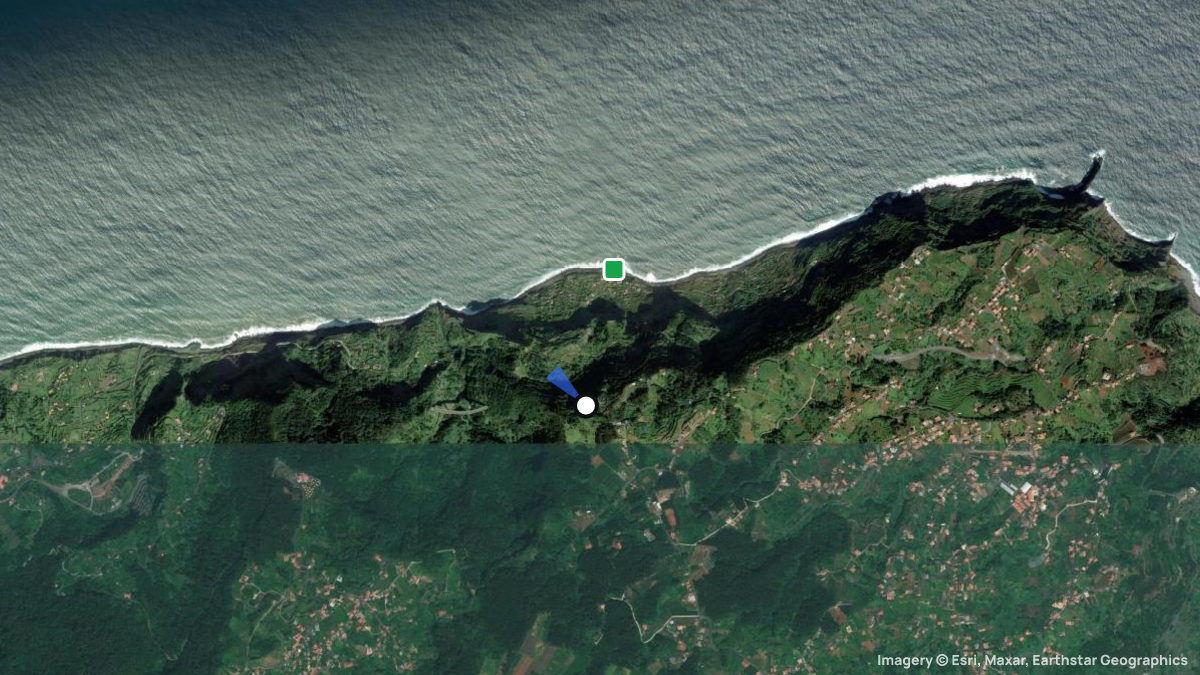 Satellite map of Sao Jorge with its launches and landings