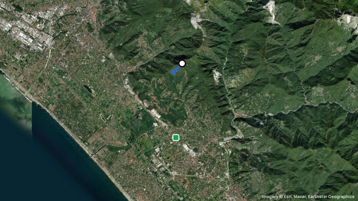 Satellitenkarte von Folgorito mit Start- und Landeplätzen