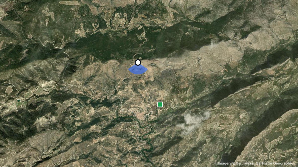 Satellite map of Pena de Sella with its launches and landings