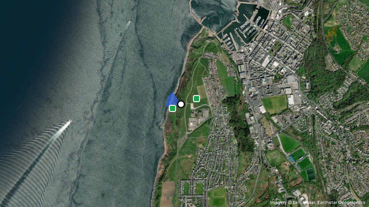 Satellite map of Haig Pit with its launches and landings