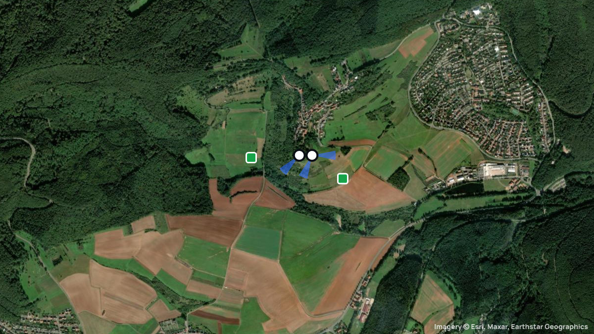 Satellite map of Stauf with its launches and landings