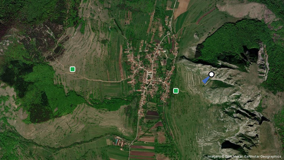 Satellitenkarte von Trascaului mit Start- und Landeplätzen
