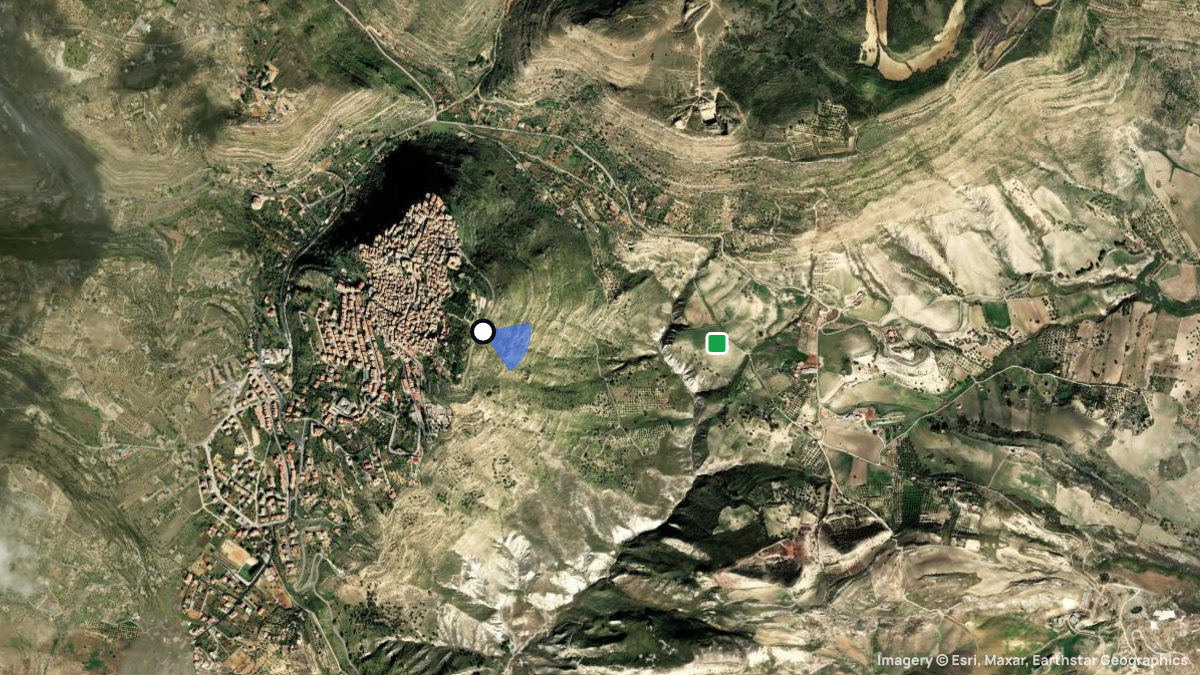 Satellitenkarte von Assoro mit Start- und Landeplätzen