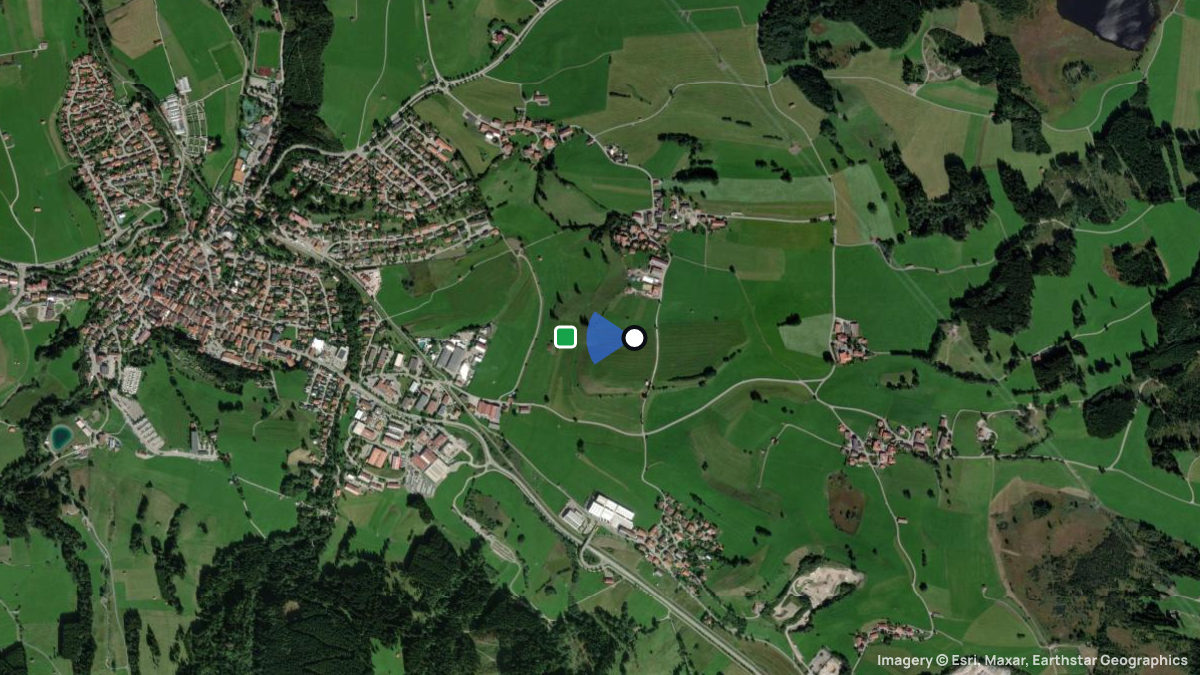 Satellitenkarte von Auf dem Bichel mit Start- und Landeplätzen