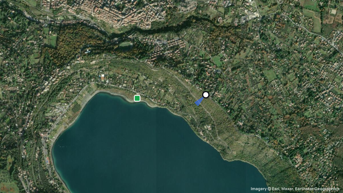 Satellitenkarte von Lago Albano mit Start- und Landeplätzen