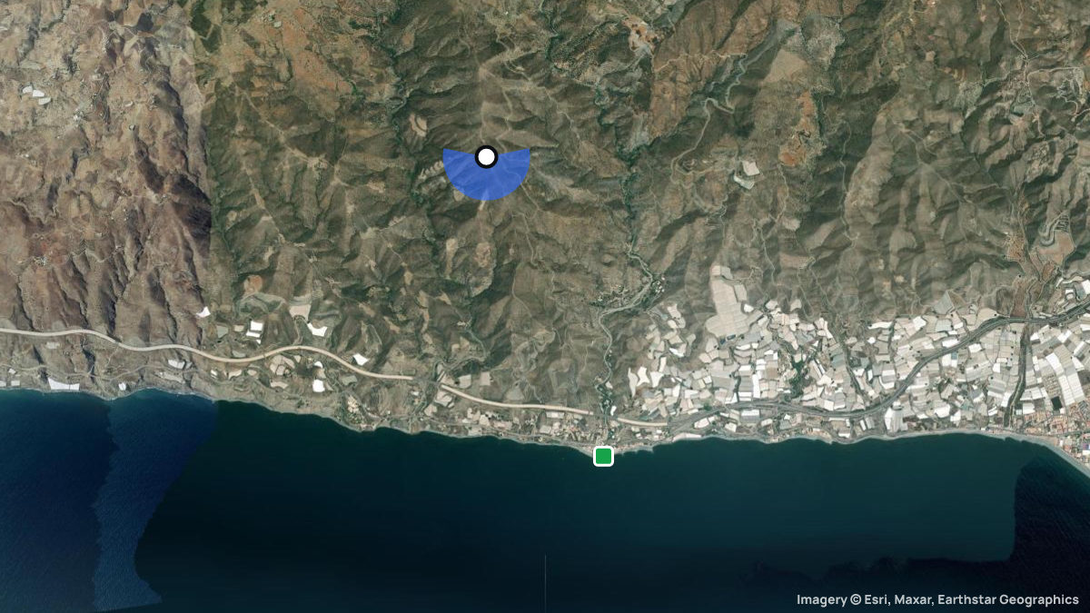 Satellitenkarte von Guainos Bajos mit Start- und Landeplätzen