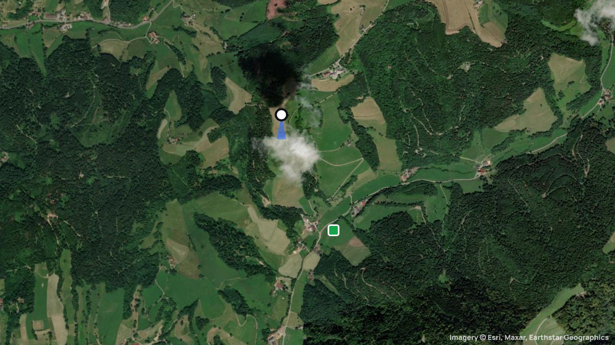 Satellitenkarte von Lindenberg mit Start- und Landeplätzen