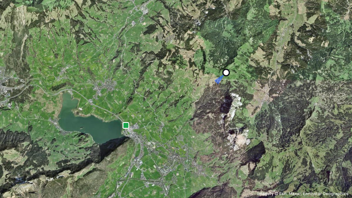 Satellite map of Haggenegg with its launches and landings