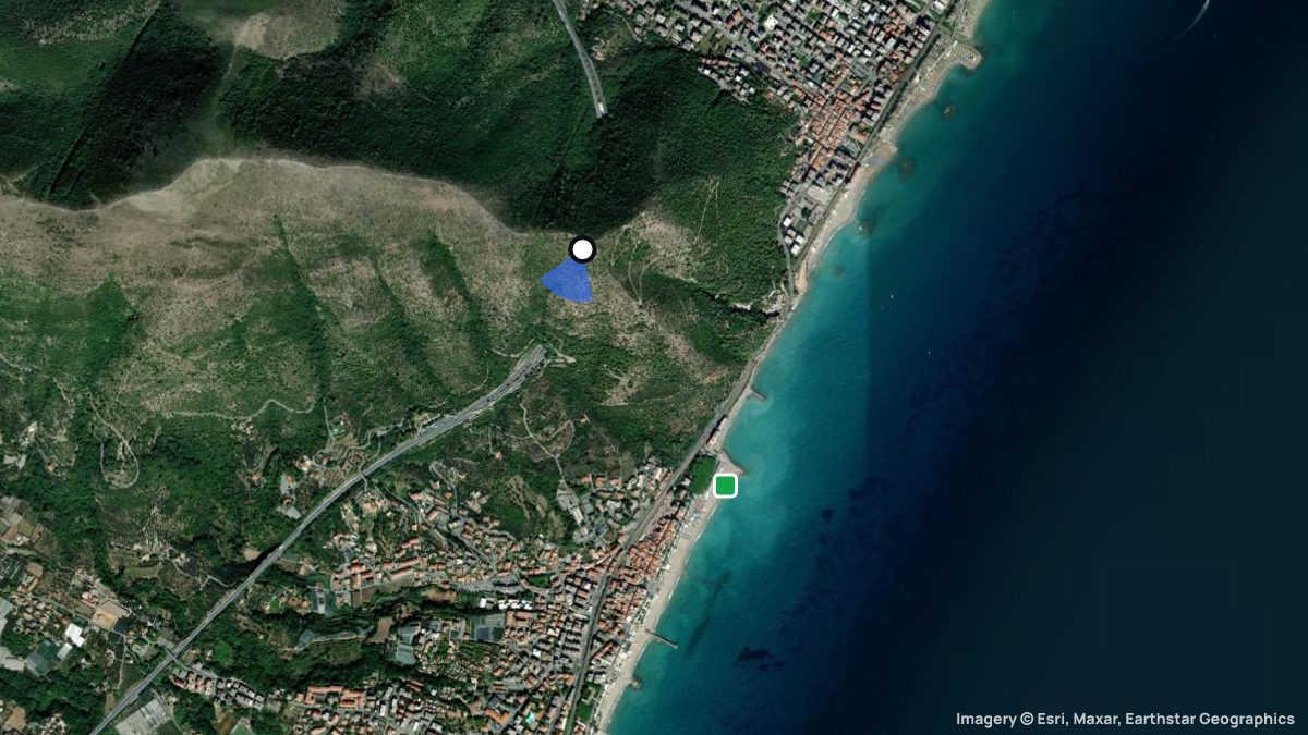 Satellitenkarte von Monte Piccaro mit Start- und Landeplätzen