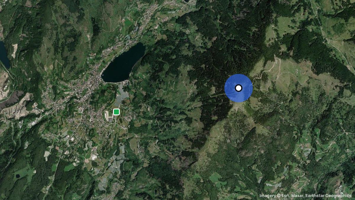 Satellitenkarte von Colalta mit Start- und Landeplätzen