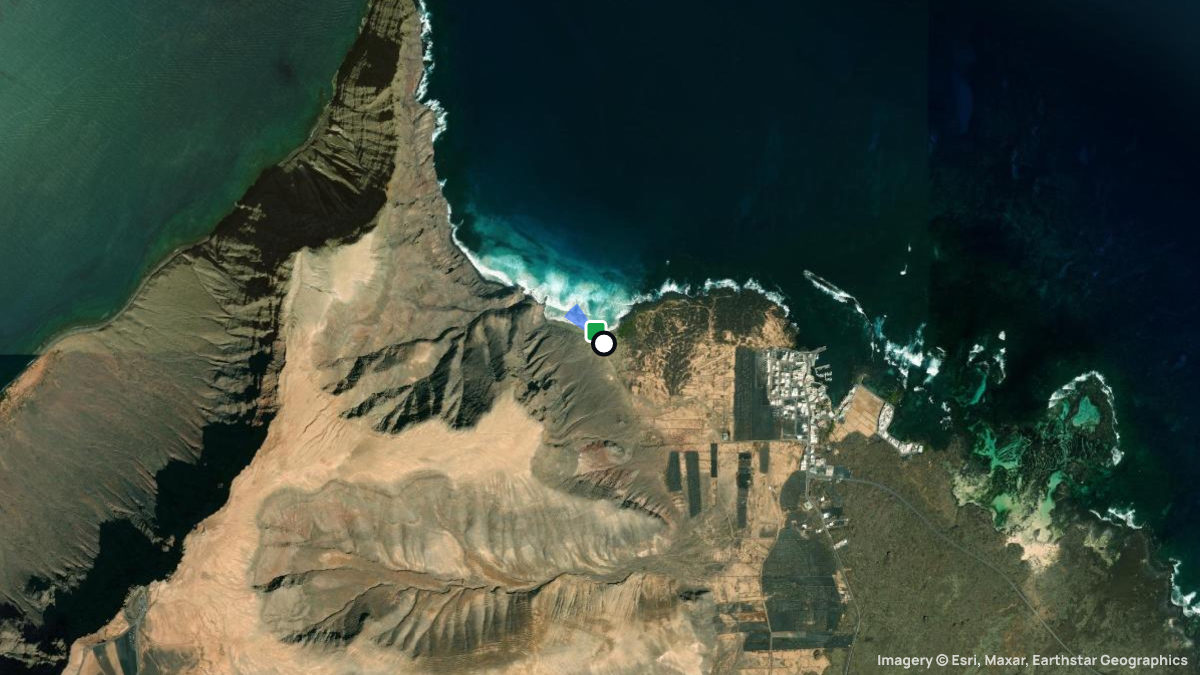 Satellite map of Orzola with its launches and landings