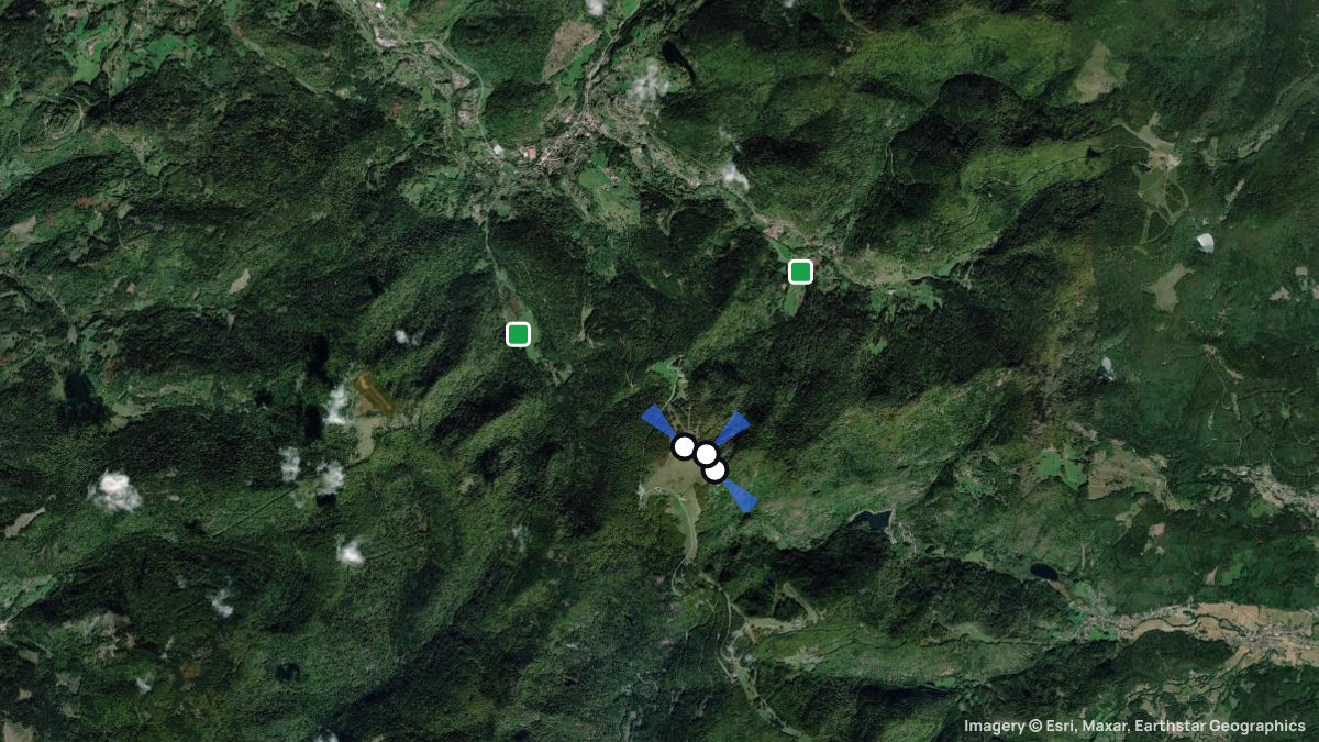 Satellite map of Ballon D'Alsace with its launches and landings