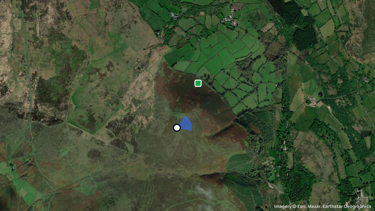 Satellite map of King Tor with its launches and landings