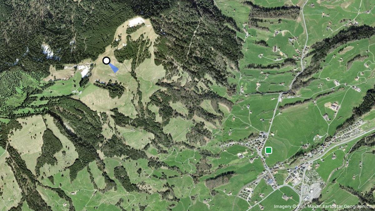 Satellite map of Halsegg with its launches and landings