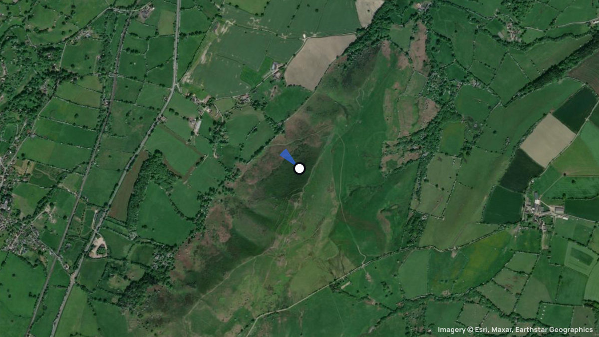 Satellite map of Caer Caradoc with its launches and landings