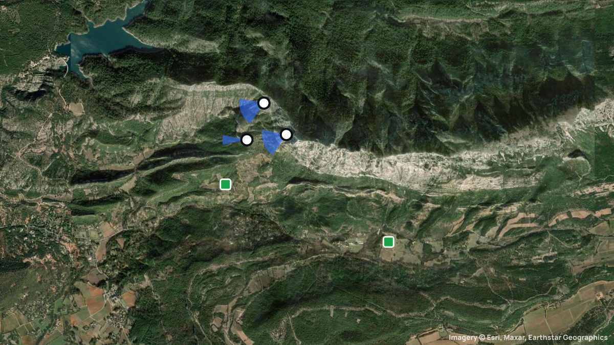 Satellitenkarte von Sainte Victoire mit Start- und Landeplätzen