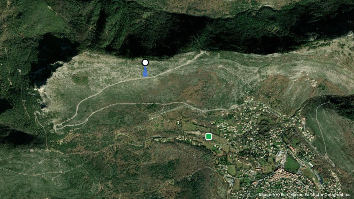 Satellitenkarte von Saint-Vallier-de Tiey mit Start- und Landeplätzen