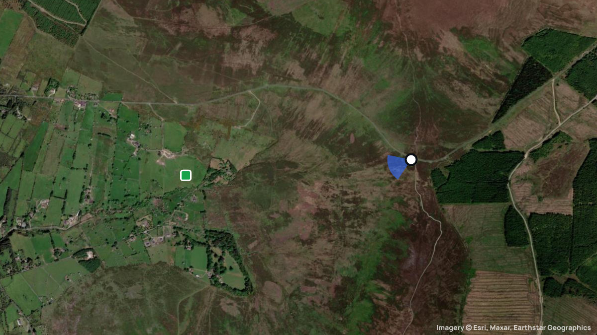 Satellite map of Black Hill with its launches and landings