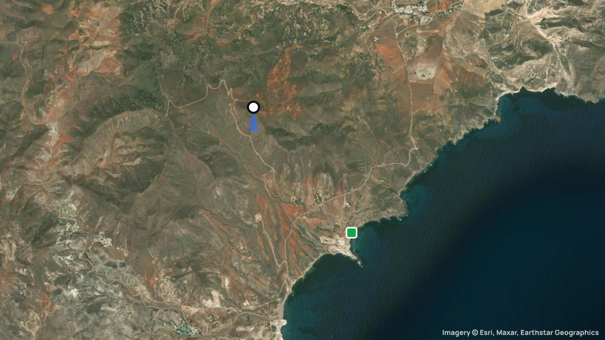 Satellite map of La Isleta with its launches and landings