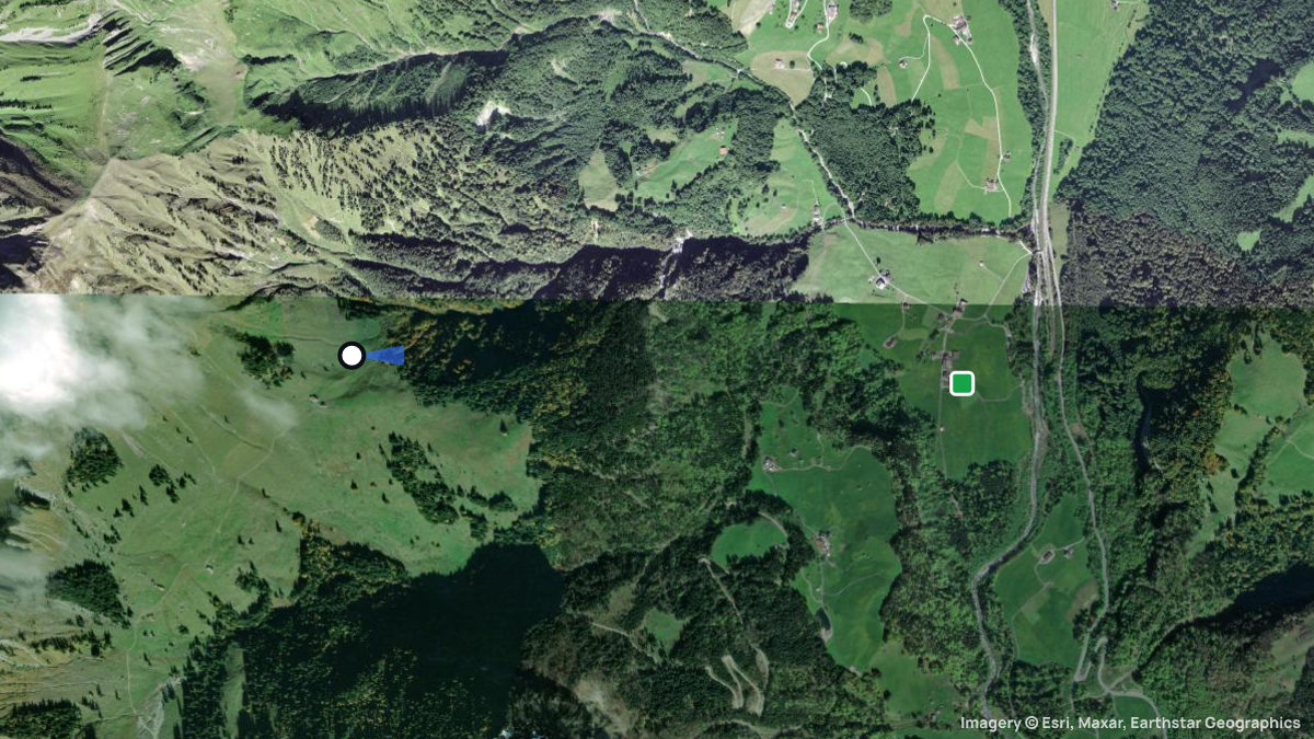 Satellite map of Lutersee with its launches and landings