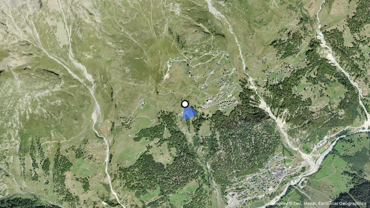 Satellite map of Laucheralp with its launches and landings