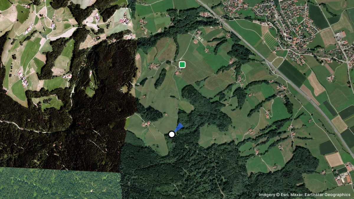 Satellitenkarte von Fürmannalm mit Start- und Landeplätzen