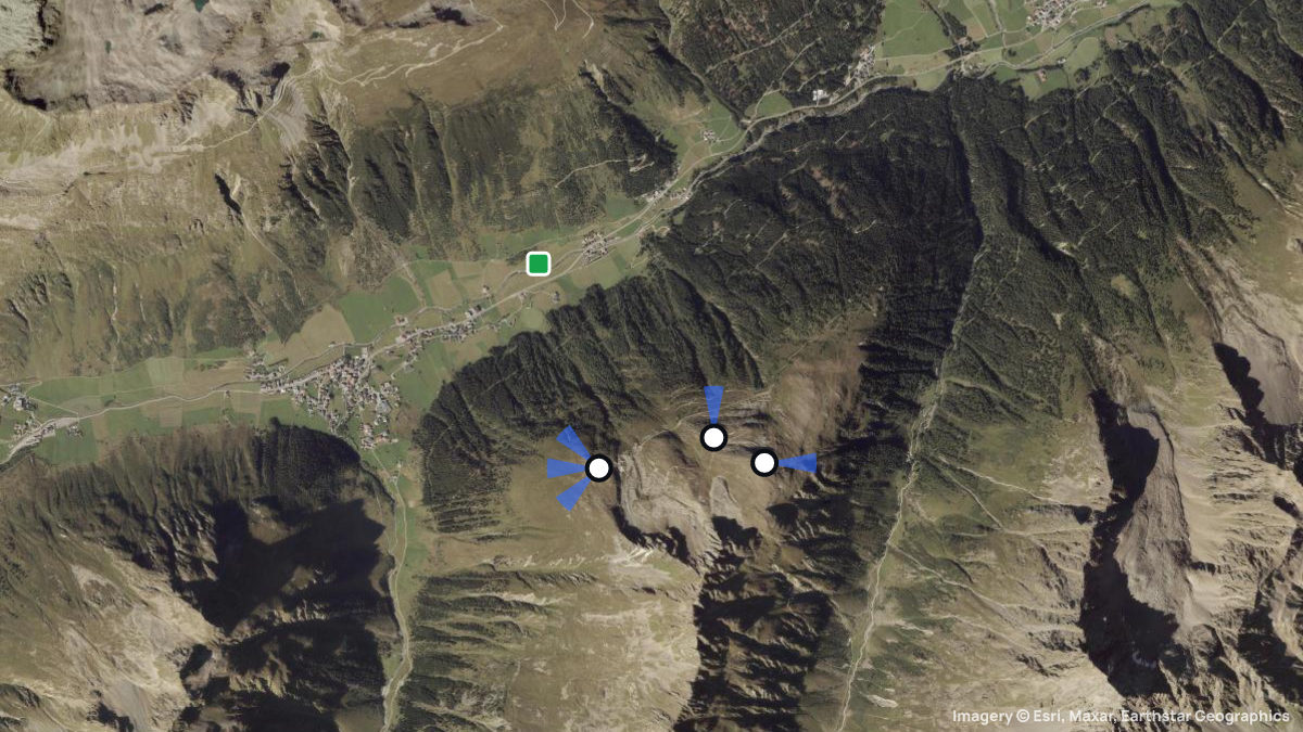 Satellite map of Predigberg with its launches and landings