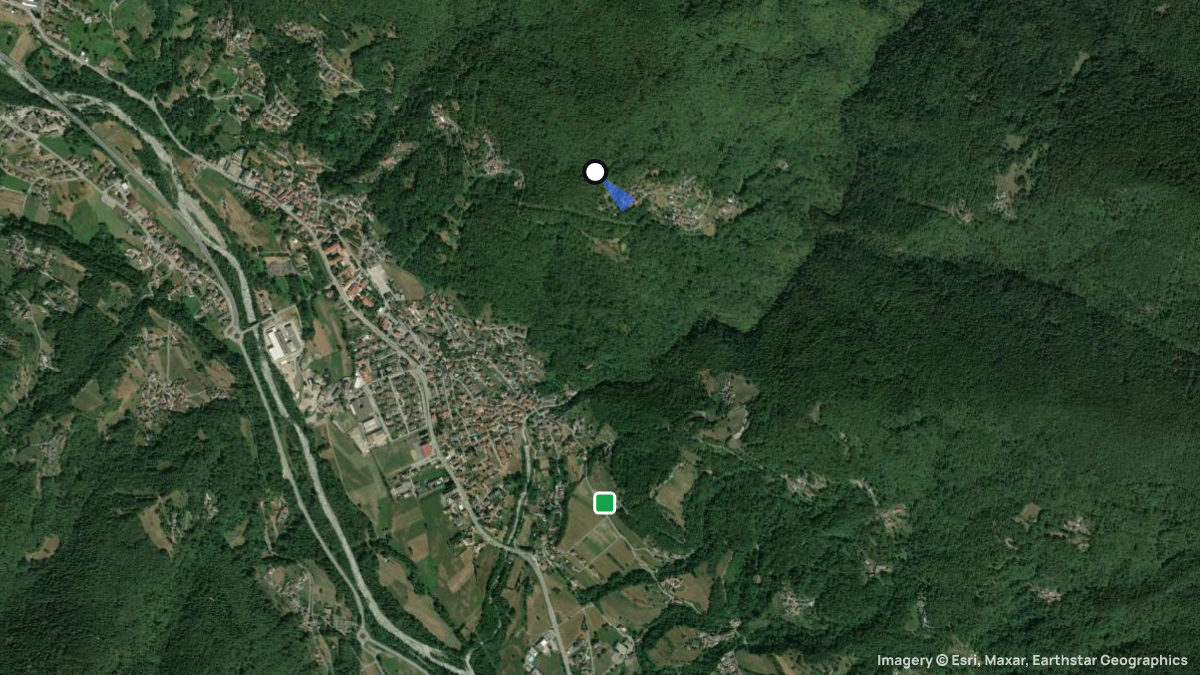 Satellite map of Il Podio with its launches and landings